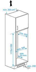 smeg冰箱CB320APC安装尺寸