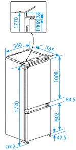 smeg冰箱CB320APC安装尺寸