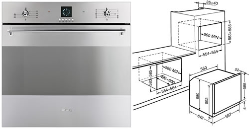 smeg电烤箱SC399X-8尺寸